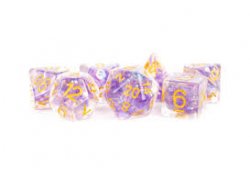 MDG Pearl: Purple w/Gold Number Seven Poly Dice Set